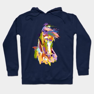 Abstract horse with limit color in WPAP Hoodie